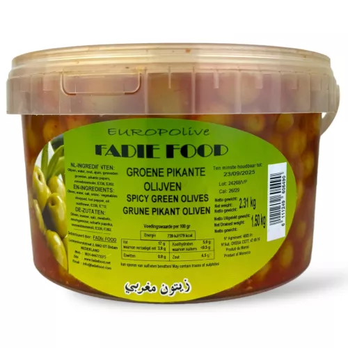 Fadie Food Spicy Green Unpitted Olives 2.27kg